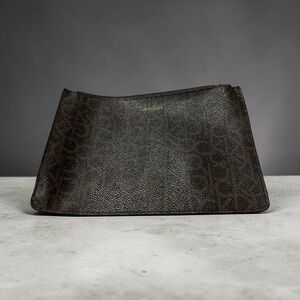 Coach Dark Brown Signature Monogram Pouch